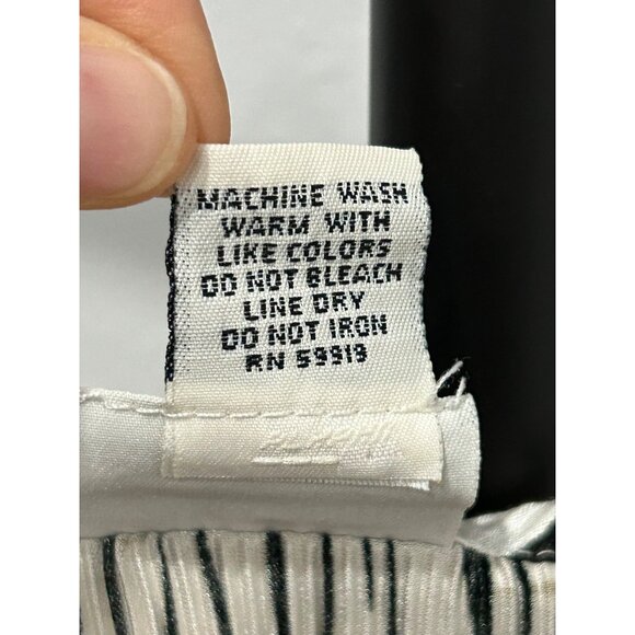 Modern Essentials Sleeveless Top Polyester Striped Pattern Beige Black Sz XL - Picture 6 of 8